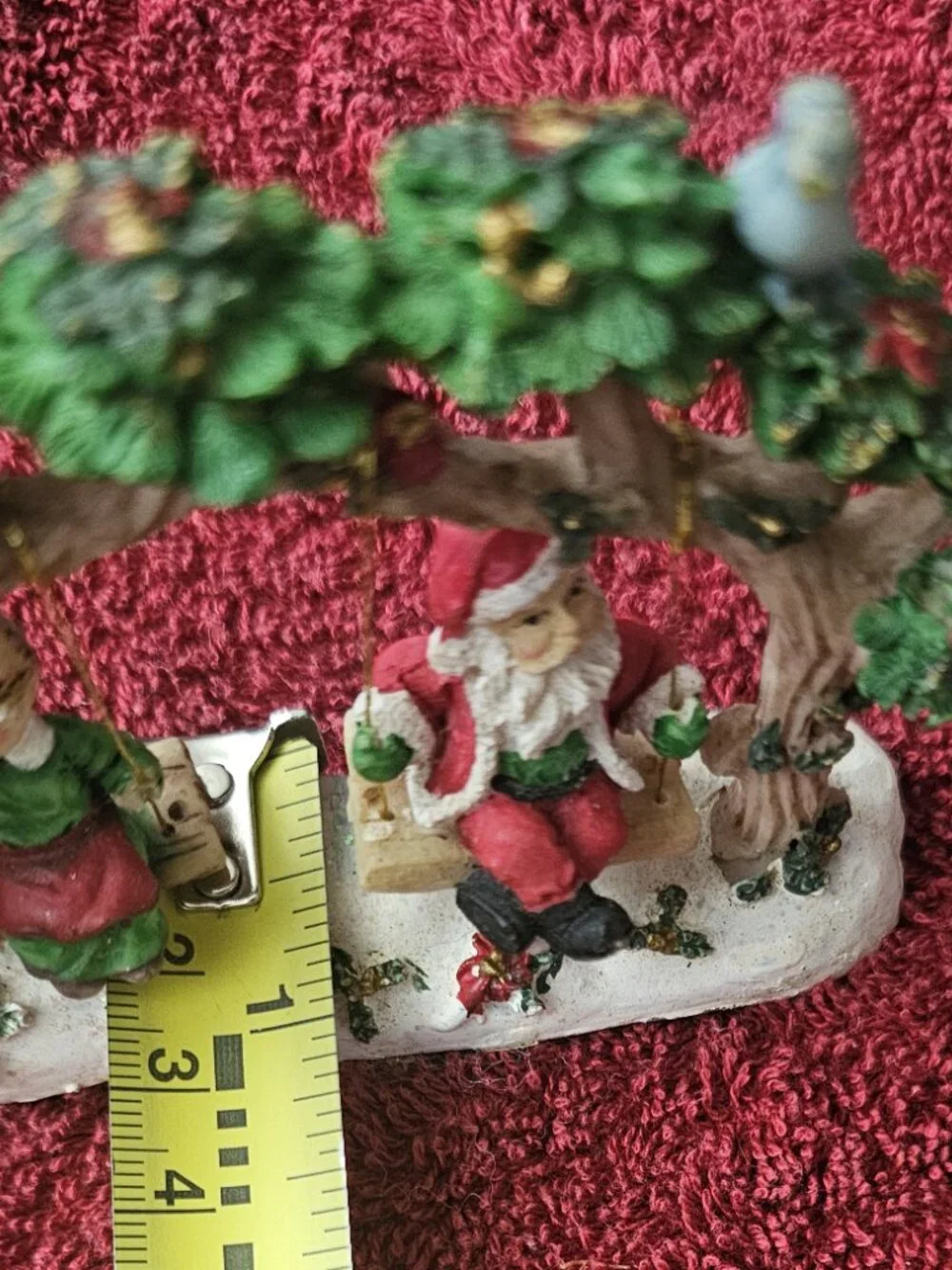 Santa Claus and Mrs. Claus Swinging - Christmas Holiday Figurine - Preowned